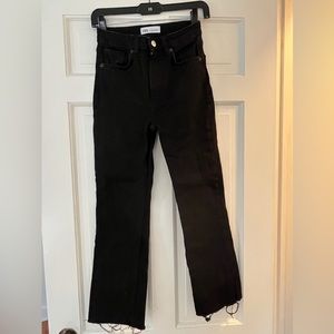 Zara cropped flare black jeans